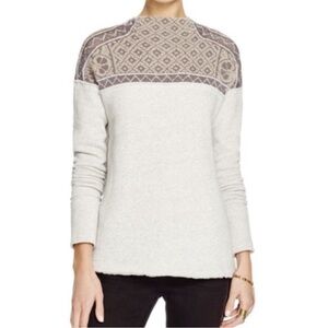 Free People Snow Bunny Fair Isle Sweater. Gray & Taupe. Size XS